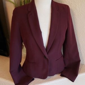 Worthington Maroon One Button Blazer